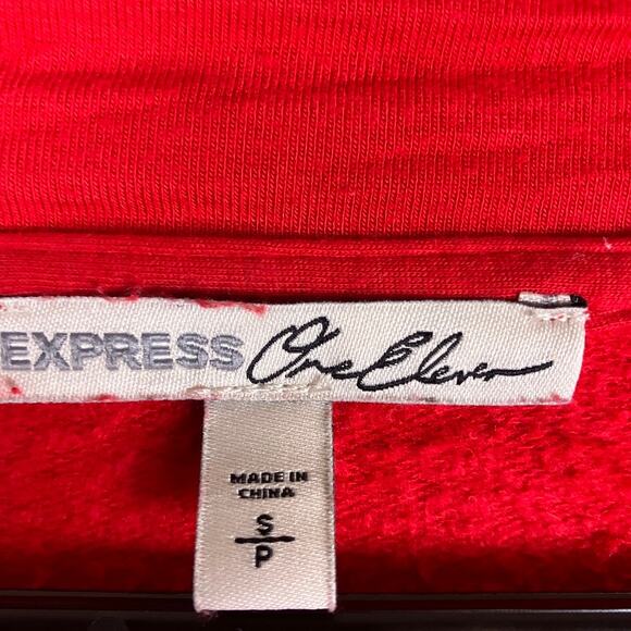 Express 111 Womens Sweater Red V Neck Long Sleeve Relaxed Rayon Blend Small - Picture 6 of 12